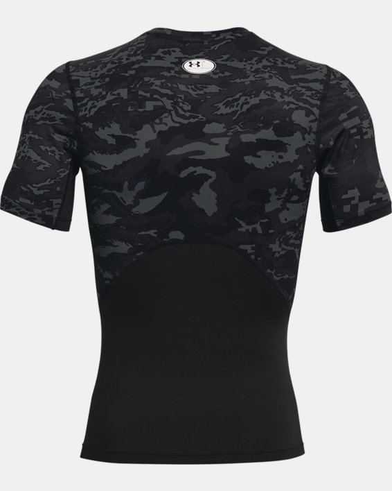 Men's HeatGear® Armour Camo Short Sleeve, Black, pdpMainDesktop image number 4